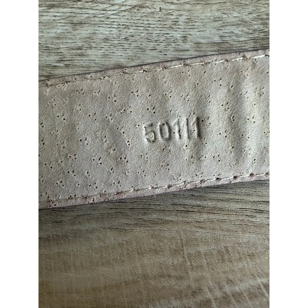 Women's Pink Alligator Embossed Leather Crystal Buckle Belt L